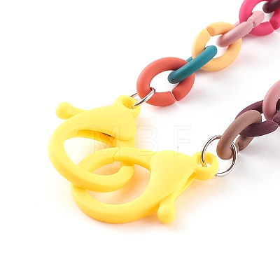 Personalized Rubberized Style Acrylic Cable Chain Necklaces NJEW-JN03464-1