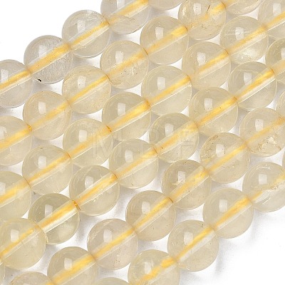 Natural Lemon Quartz(Heated) Beads Strands G-K365-F02-8mm-1