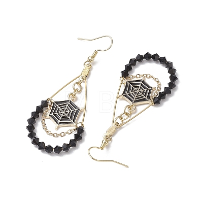Alloy Enamel & Imitation Austrian Crystal Dangel Earrings EJEW-TA00482-1