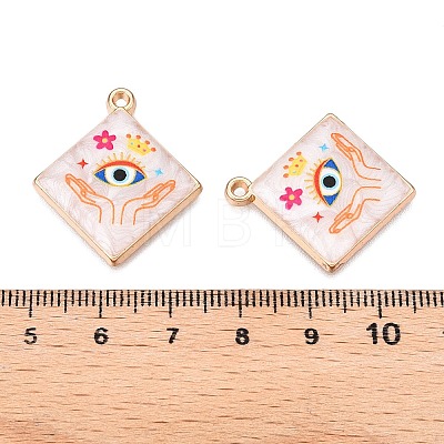 Printed Rack Plating Alloy Enamel Pendants ENAM-T020-05C-1