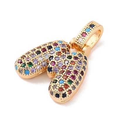 Brass Micro Pave Cubic Zirconia Pendants KK-C076-29M-G02-1