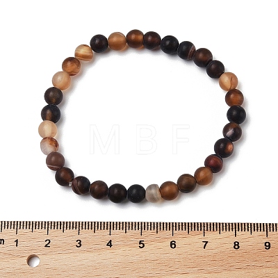 Natural Banded Agate/Striped Agate Bead Stretch Bracelets X-BJEW-K212-A-003-1