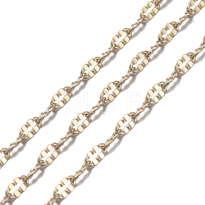 3.28 Feet Real 18K Gold Plated Brass Dapped Chains X-CHC-R126-09G-1