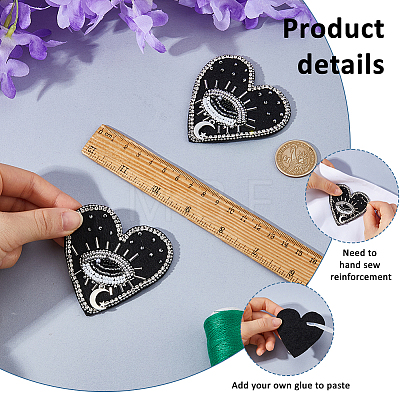 2Pcs Cloth Computerized Embroidery Sew on Patches PATC-FH0001-39B-1