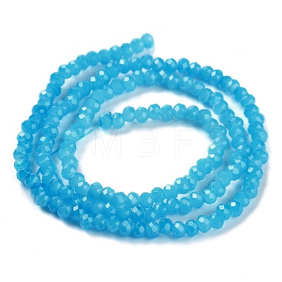 Baking Painted Imitation Jade Glass Bead Strands X-DGLA-A034-J2MM-A13-1