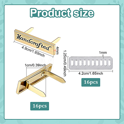 16 Sets Alloy Handcrafted Label DIY-PH0035-74G-1