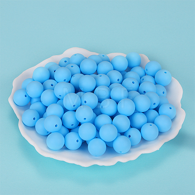 Round Silicone Focal Beads SI-JX0046A-16-1