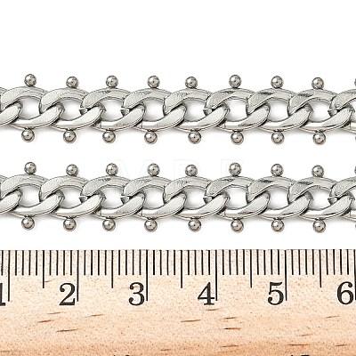 304 Stainless Steel Ball Tassel Cuban Link Chain Necklaces NJEW-K249-22P-1