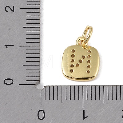 Rack Plating Brass Micro Pave CLear Cubic Zirconia Charms KK-E110-14G-N-1