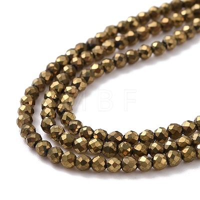 Electroplate Glass Beads Strands X-GLAA-H021-01A-FP07-1