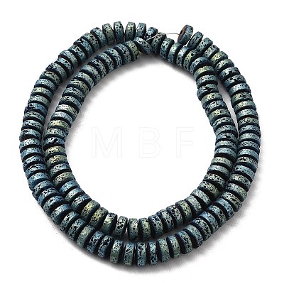 Electroplated Natural Lava Rock Beads Strands G-Q1009-F01-01-1