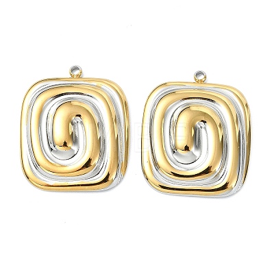 Two Tone 304 Stainless Steel Pendants STAS-T076-01GP-1