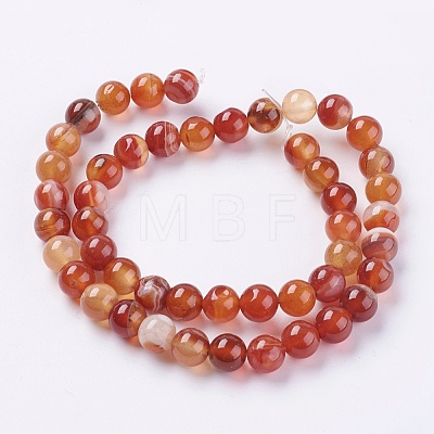 Natural Striped Agate/Banded Agate Beads Strands G-G591-8mm-03-1