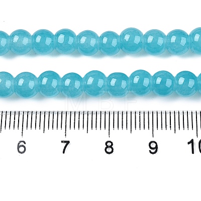 Baking Painted Imitation Jade Glass Round Bead Strands X-DGLA-Q021-6mm-07-1