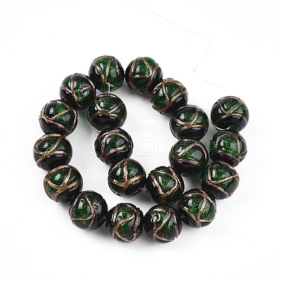 Handmade Gold Sand Lampwork Beads LAMP-N026-01B-1