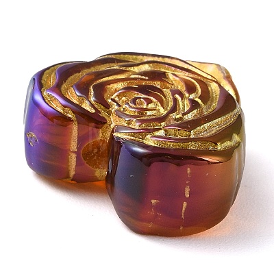 Metal Enlaced Heart Rose Opaque Acrylic Bead OACR-Q190-01E-1