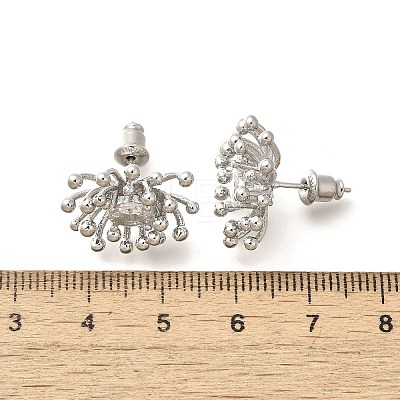Brass Micro Pave Clear Cubic Zirconia Stud Earrings LS-EJEW-A121-06P-1