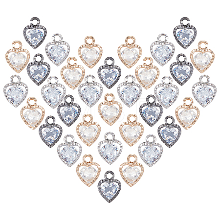 Heart Alloy Charms ZIRC-PH0001-02-1