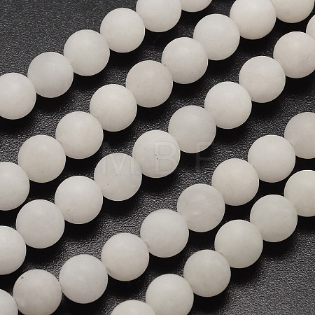 Natural White Jade Beads Strands G-D671-6mm-1