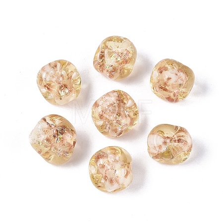 Handmade Gold Sand Lampwork Beads LAMP-Q039-03A-1