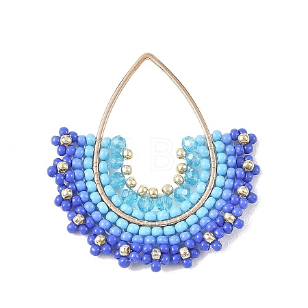 Glass Seed Beaded & Glass Pendants PALLOY-MZ01371-02-1