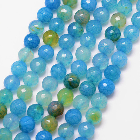 Natural Crackle Agate Bead Strands G-K166-07F-8mm-11A-1