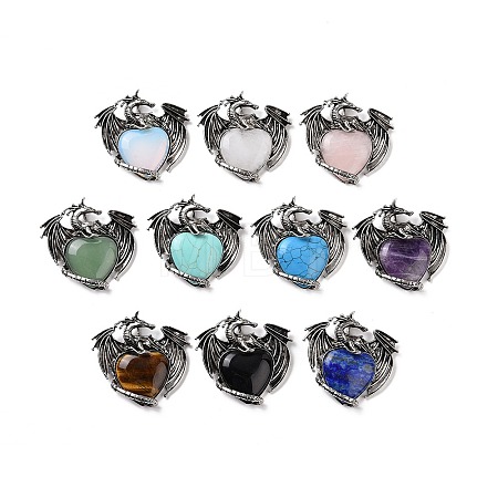 Natural & Synthetic Mixed Gemstone Pendants G-A207-03AS-1
