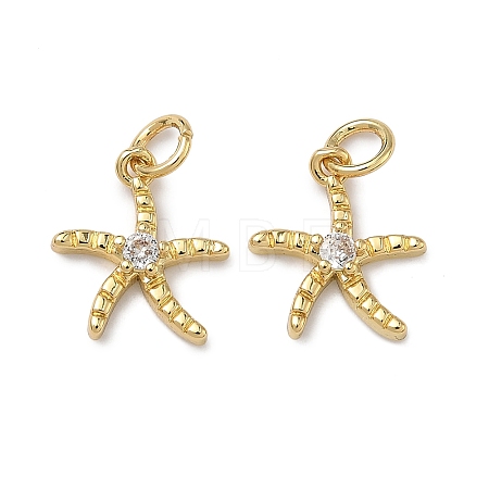 Brass Micro Pave Clear Cubic Zirconia Pendants KK-H256-14G-1