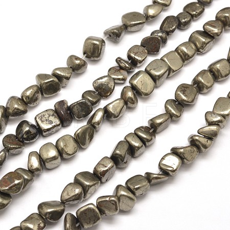 Natural Pyrite Nuggets Beads Strands G-I125-82-1