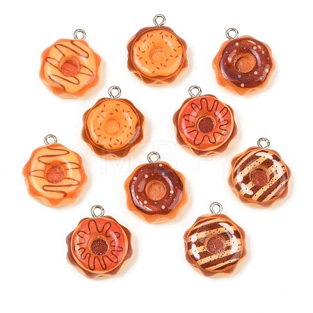 Opaque Resin & Glitter Powder Pendants RE-CBA0127-02-1