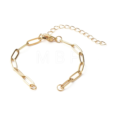 304 Stainless Steel Paperclip Chains Bracelet Making X-AJEW-JB01038-01-1