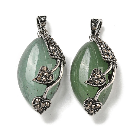 Natural Green Aventurine Horse Eye Pendants G-F766-01AS-01-1