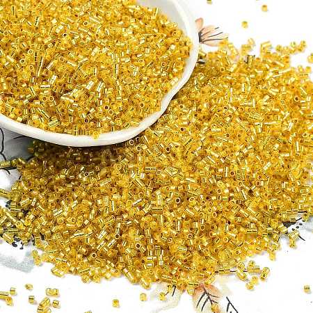 Baking Paint Silver Lined Glass Seed Beads SEED-H003-09B-1