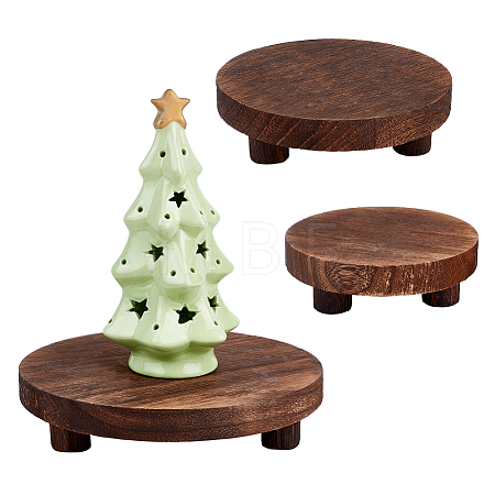 3Pcs 3 Sizes Round Wood Display Riser Stands AJEW-WH0410-252-1