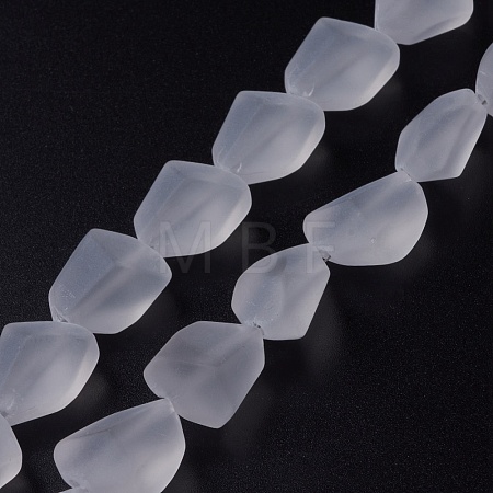 Transparent Frosted Glass Beads Strands FGLA-S001-02F-1