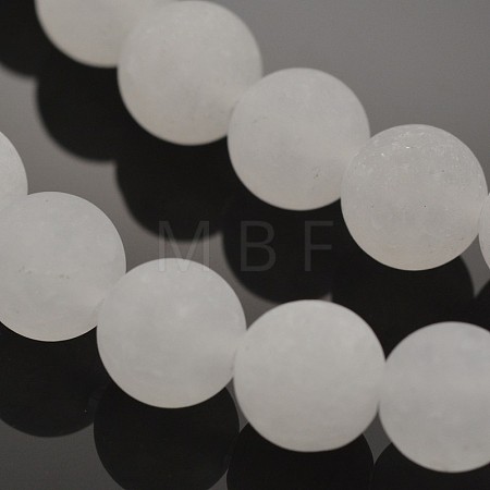 Natural White Jade Round Beads Strands G-D662-8mm-1