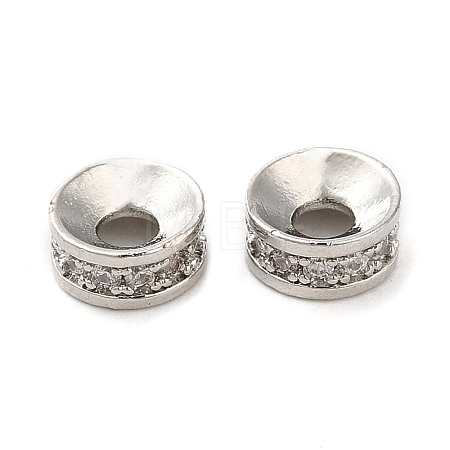 Rack Plating Brass Cubic Zirconia Beads KK-K349-03P-1