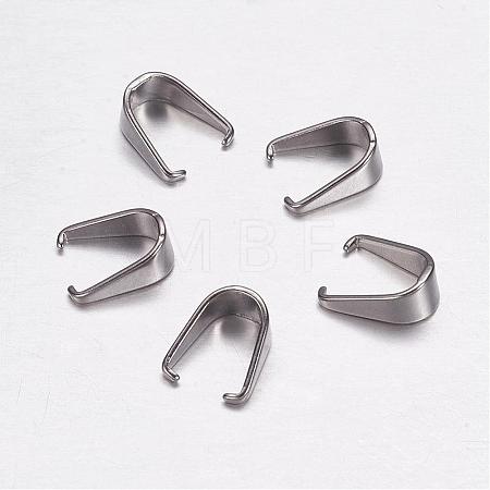 Tarnish Resistant 201 Stainless Steel Snap on Bails STAS-F117-16P-4x9-1