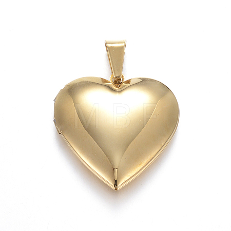 Ion Plating(IP) 316 Stainless Steel Locket Pendants X-STAS-N0016-04G-1