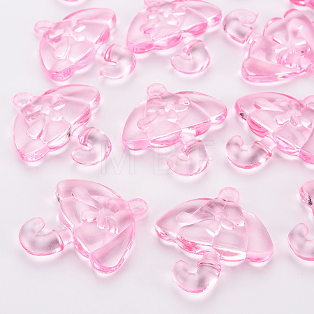 Transparent Acrylic Pendants TACR-T024-01B-903-1