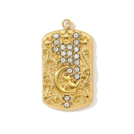 304 Stainless Steel Rhinestone Pendants STAS-OY003-93G-1