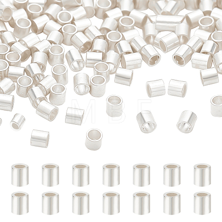 120Pcs 925 Sterling Silver Crimp Beads STER-BC0001-88-1