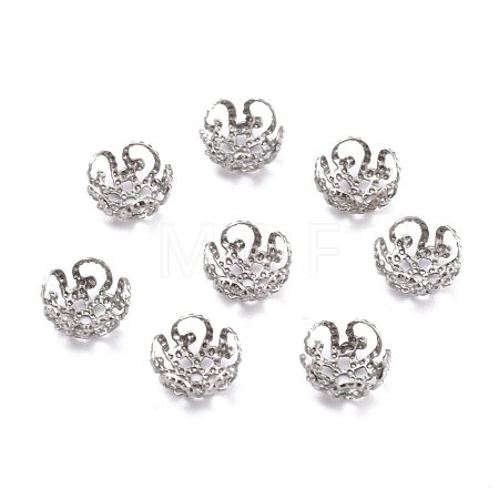 Tarnish Resistant 5-Petal 304 Stainless Steel Bead Caps STAS-M212-03B-1