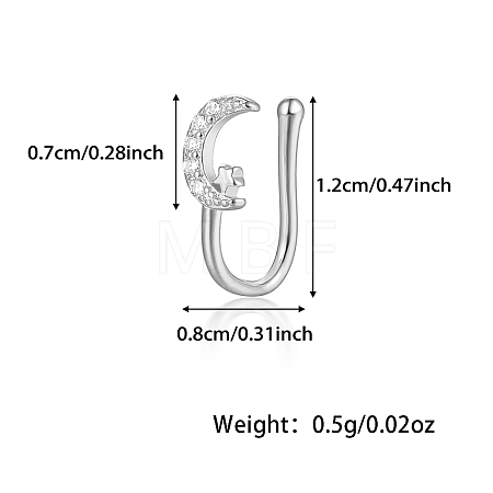 Fashionable S925 Silver Nose Clip with Star IM7825-14-1