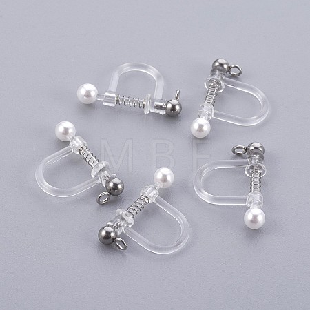 Plastic Clip-on Earring Findings STAS-P221-24P-1