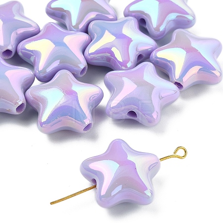 10Pcs UV Plating Plastic Beads SACR-YW0001-86B-1