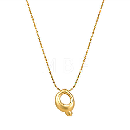 304 Stainless Steel Alphabet Pendant Necklaces for Men and Women GP1122-17-1