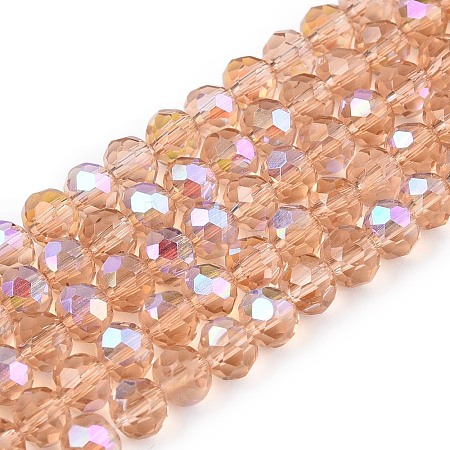 Electroplate Glass Beads Strands EGLA-A044-T4mm-L20-1