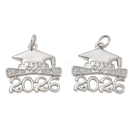 Rack Plating Brass Micro Pave Cubic Zirconia Pendants KK-CBAB1AF-20P-1