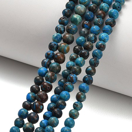 Natural Chrysocolla Beads Strands G-C289-B02-4mm-1